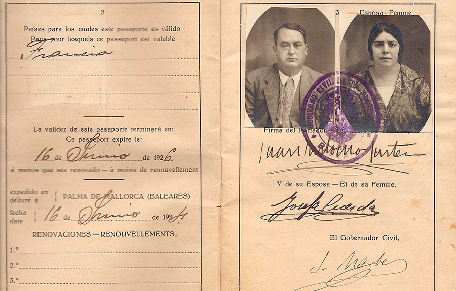 Pasaporte familiar, 1924